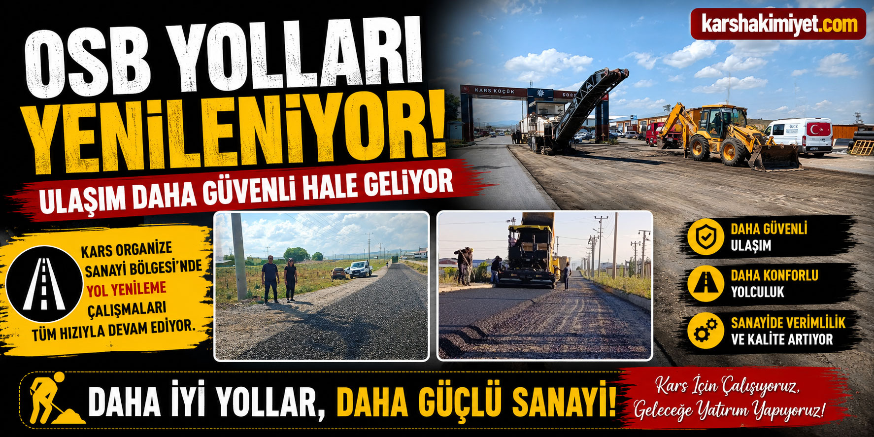 OSB Yolları Yenileniyor, Ulaşım Daha Güvenli Hale Geliyor