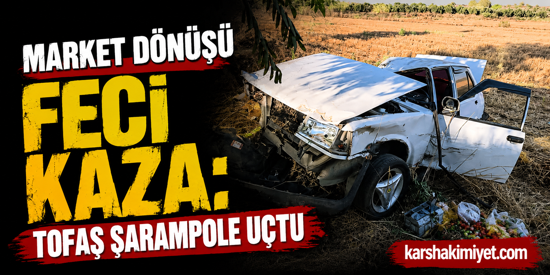 Market Dönüşü Feci Kaza: Tofaş Şarampole Uçtu