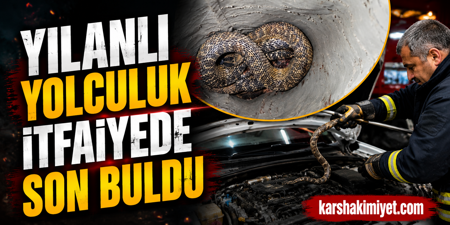 Yılanlı Yolculuk İtfaiyede Son Buldu