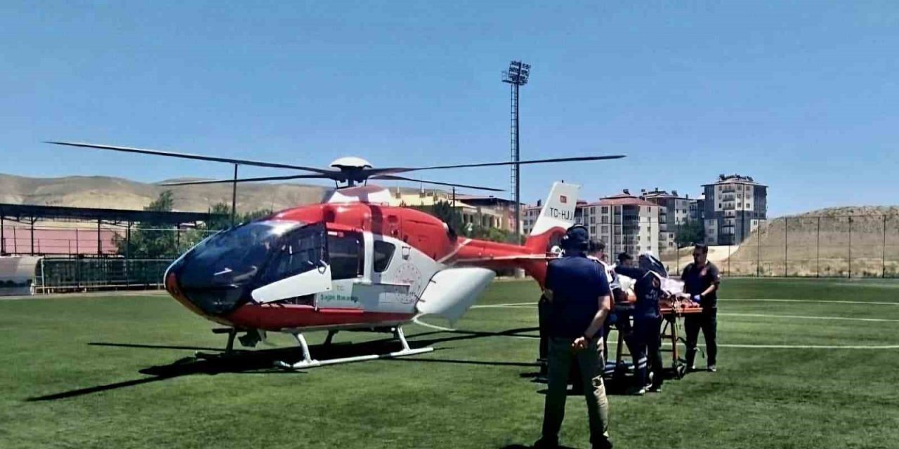 Kalp krizi geçiren hasta hava ambulansıyla Malatya’ya sevk edildi