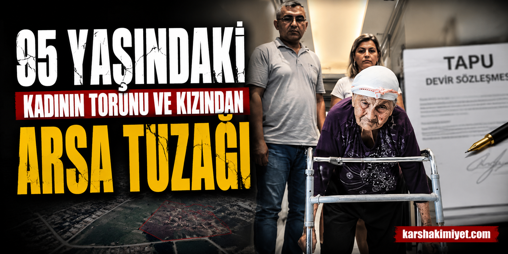 95 yaşındaki kadının torunu ve kızından arsa tuzağı