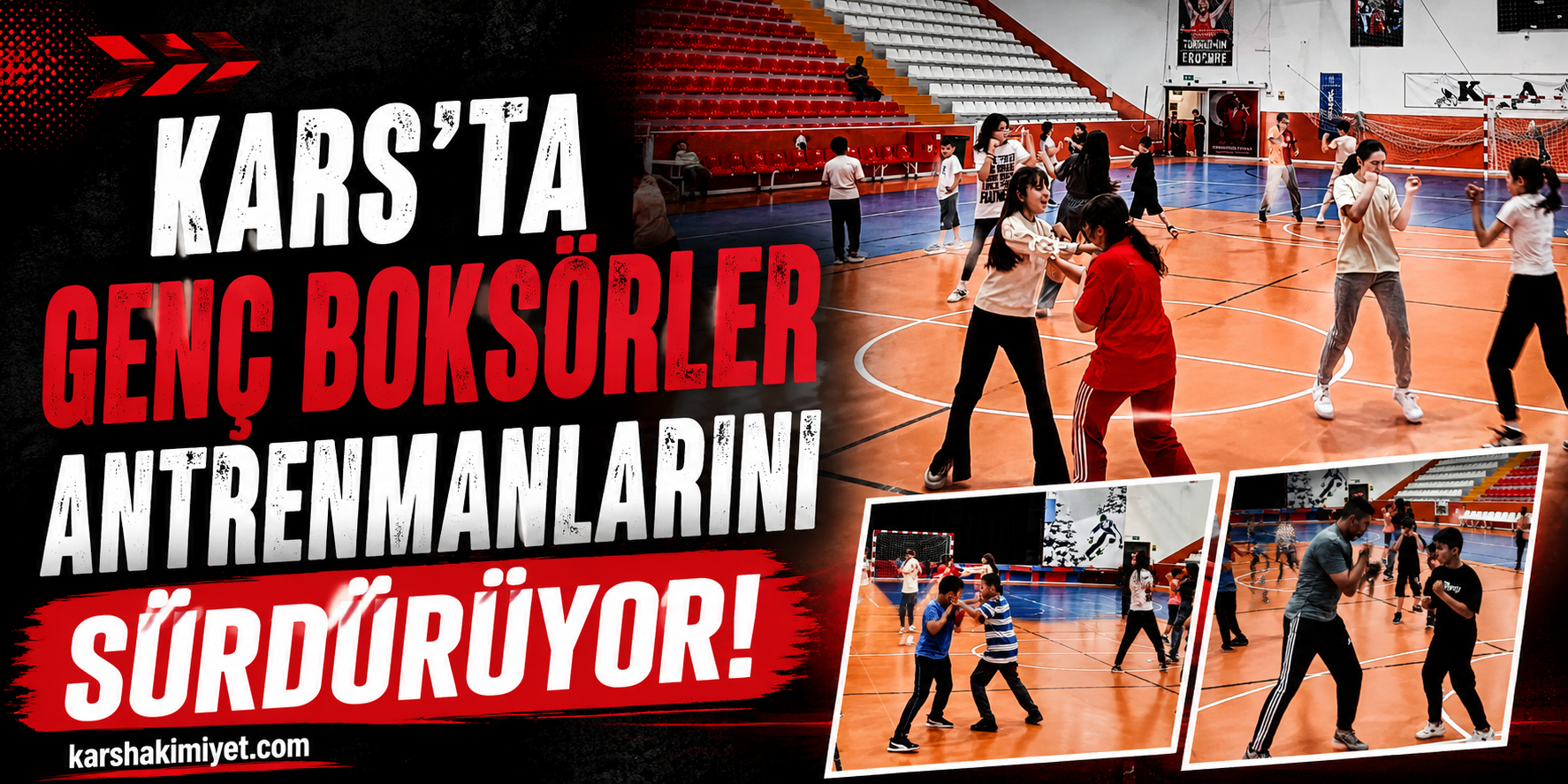 Kars’ta Genç Boksörler Antrenmanlarını Sürdürüyor