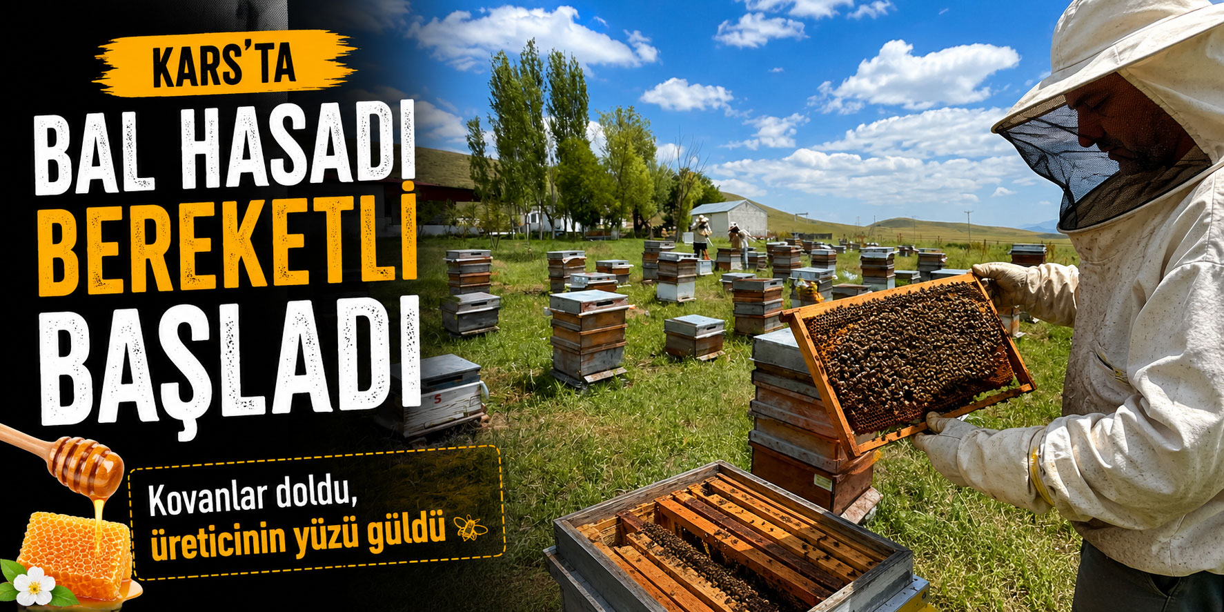 Kars’ta bal hasadı bereketli başladı: Kilosu 2 bin 500 TL’ye kadar çıkıyor