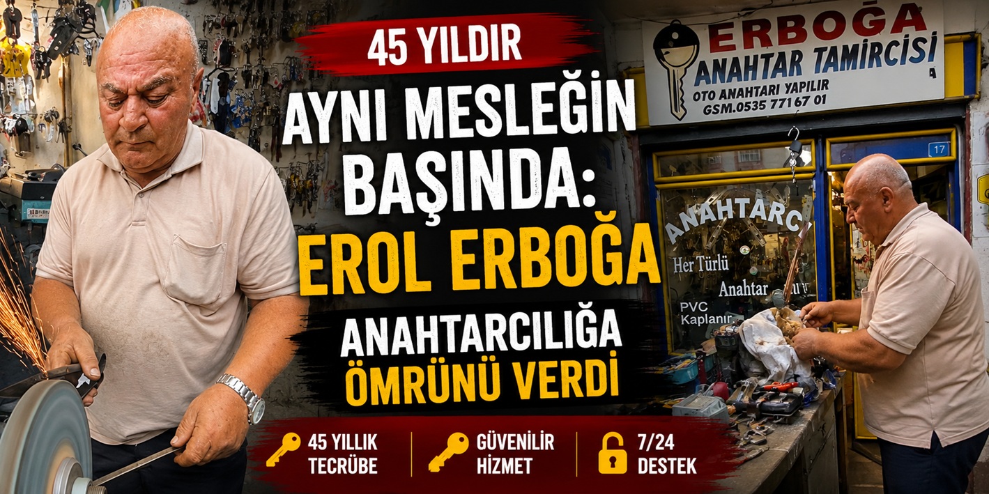 45 yıldır aynı mesleğin başında: Erol Erboğa anahtarcılığa ömrünü verdi