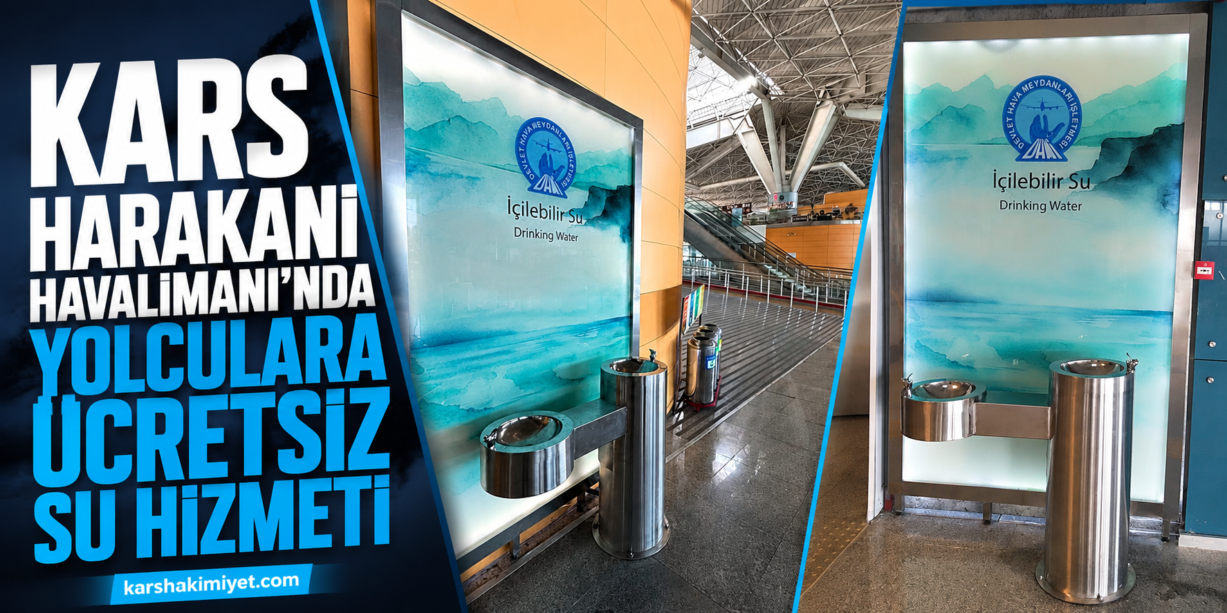 Kars Harakani Havalimanı’nda Yolculara Ücretsiz Su Hizmeti