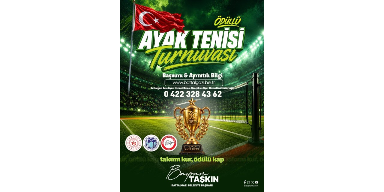 Battalgazi’de ayak tenisi turnuvası
