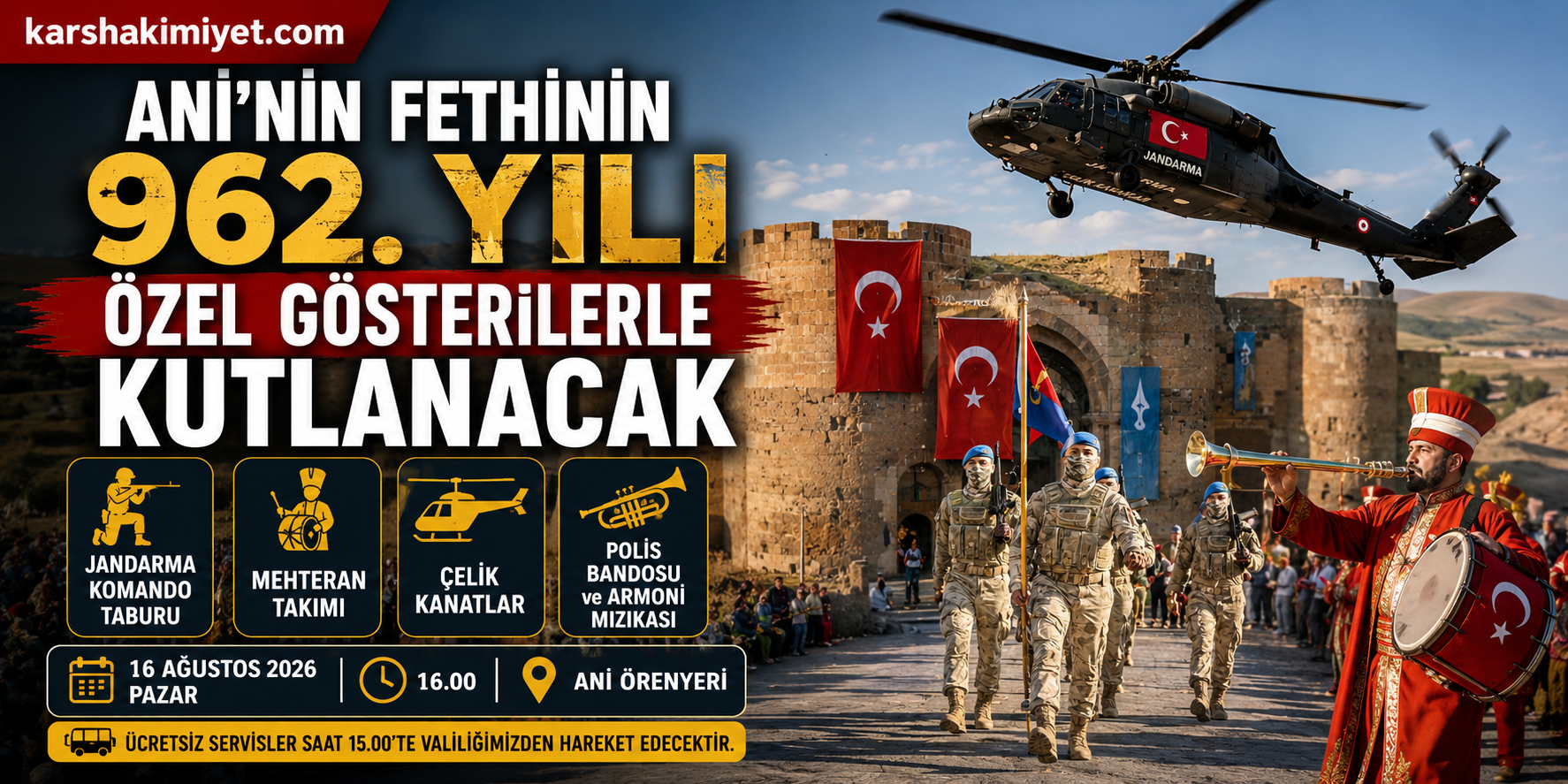 Ani’nin Fethinin 962. Yılı Özel Gösterilerle Kutlanacak