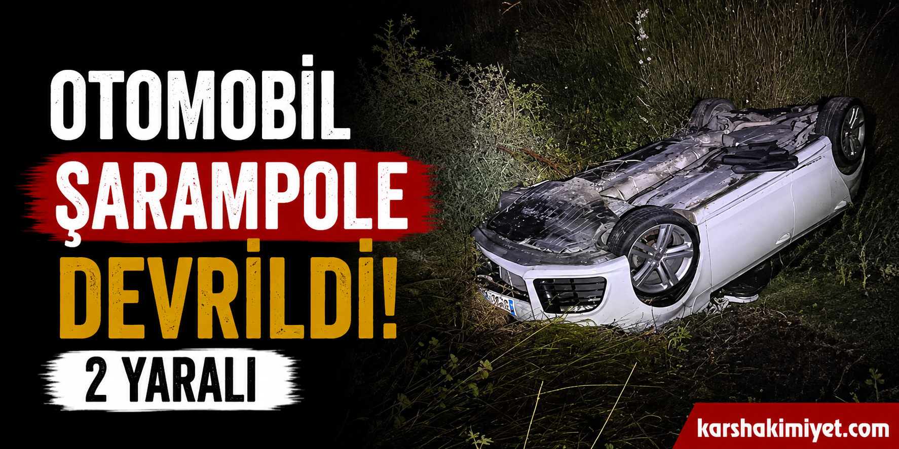 Otomobil şarampole devrildi: 2 yaralı