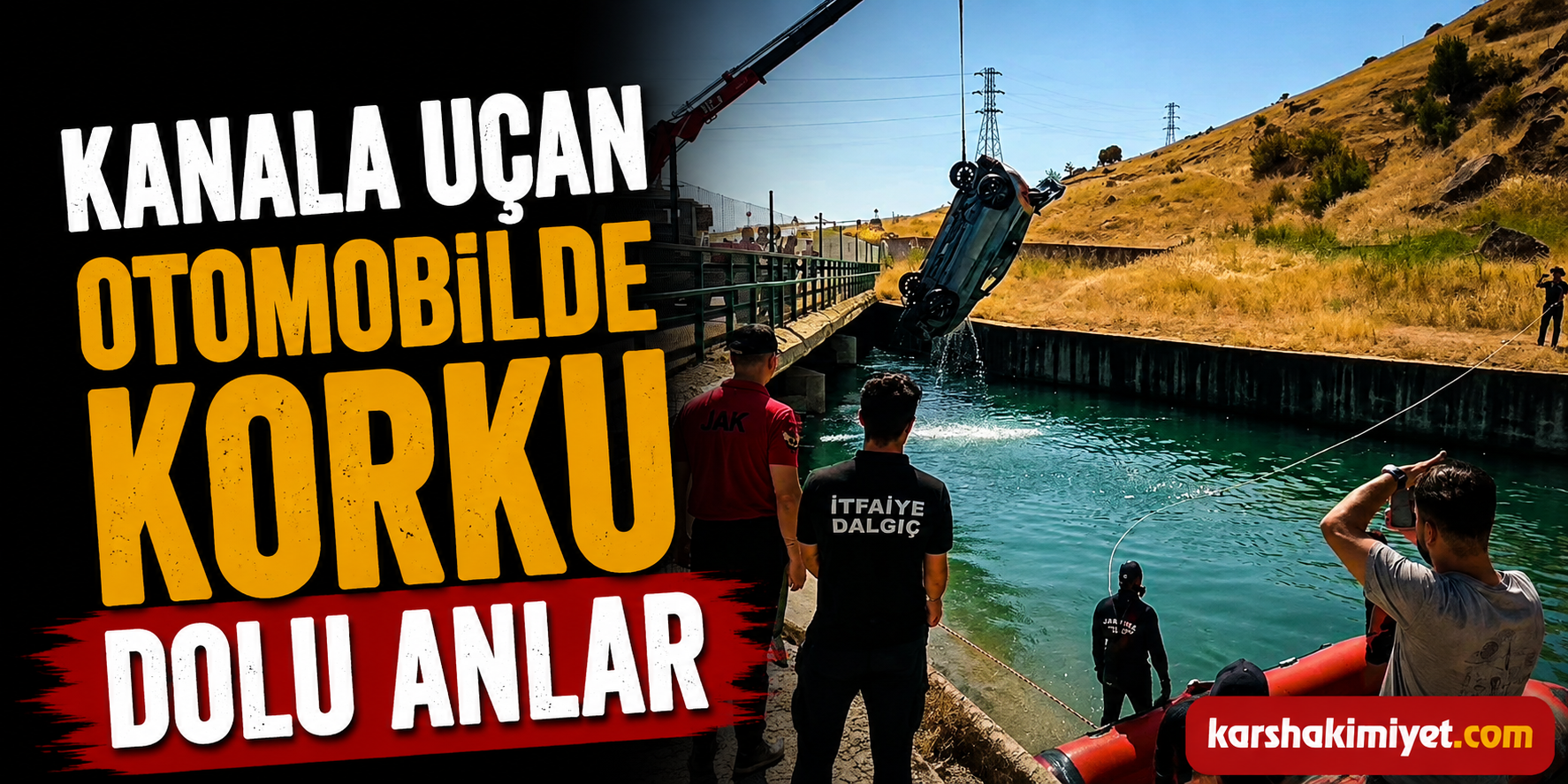 Kanala Uçan Otomobilde Korku Dolu Anlar