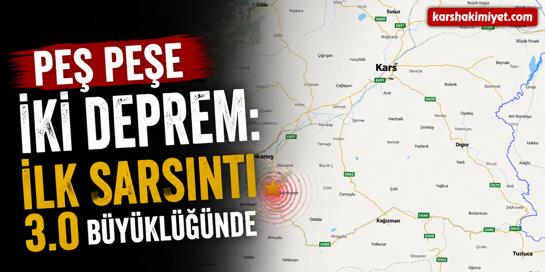 Peş Peşe İki Deprem: İlk Sarsıntı 3.0 Büyüklüğünde