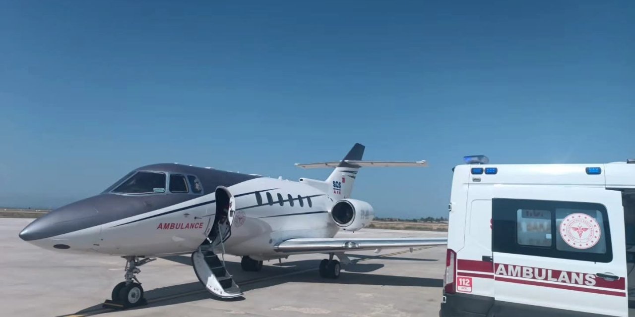 1 aylık bebek için uçak ambulans havalandı