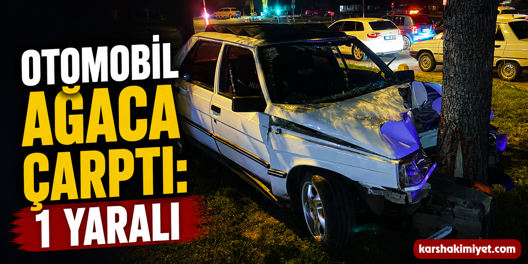 Otomobil ağaca çarptı: 1 yaralı