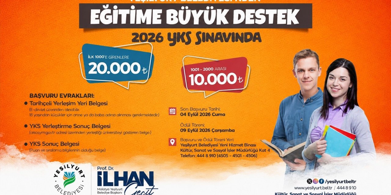 Yeşilyurt Belediyesi’nden eğitime destek