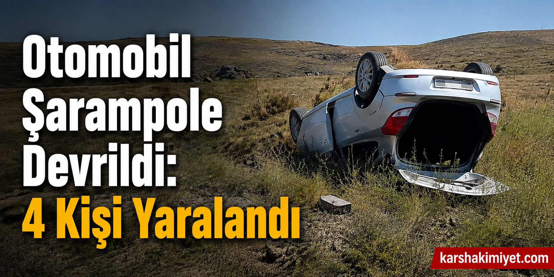Otomobil Şarampole Devrildi: 4 Kişi Yaralandı