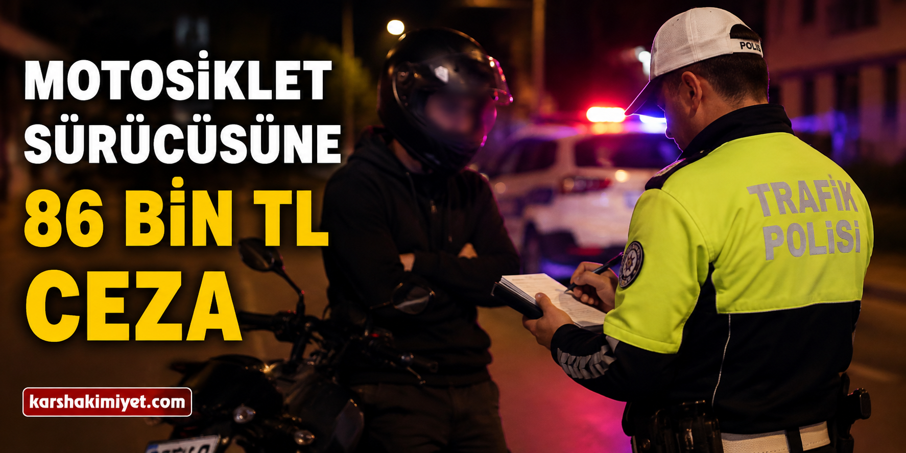 Motosiklet sürücüsüne 86 bin TL ceza
