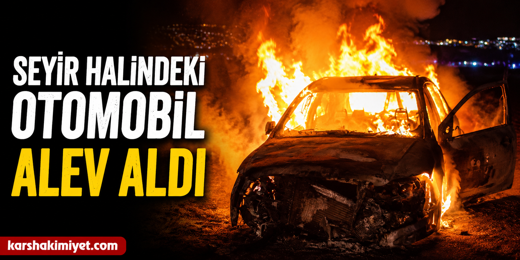 Seyir halindeki otomobil alev aldı
