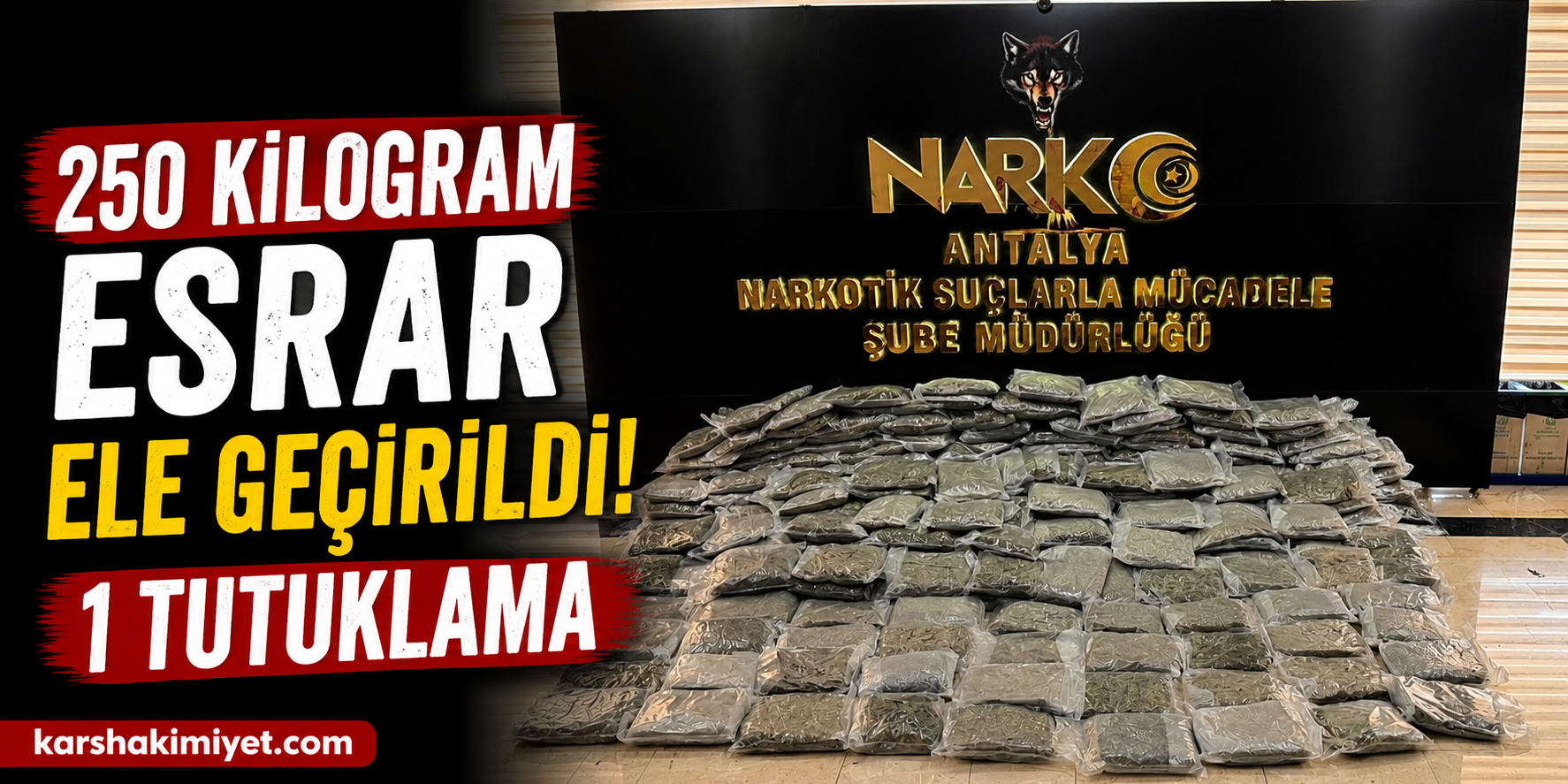 250 Kilogram Esrar Ele Geçirildi: 1 Tutuklama