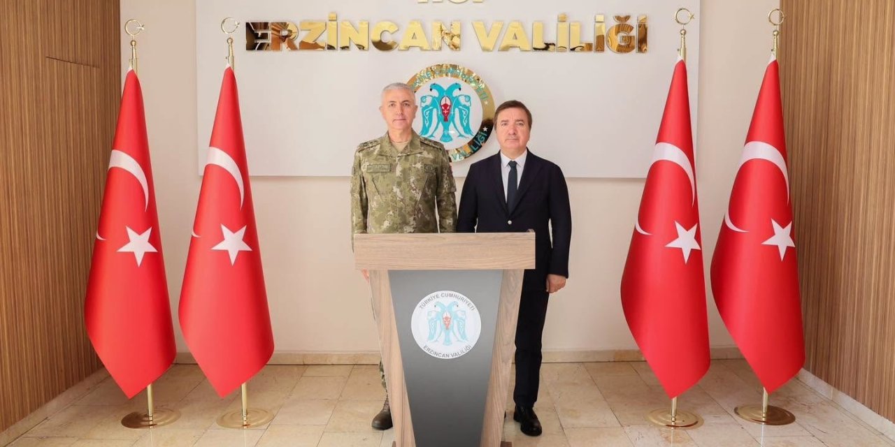 3. Ordu Komutanlığına atanan Tümgeneral Aktaş’tan Erzincan Valisi Aydoğdu’ya ziyaret