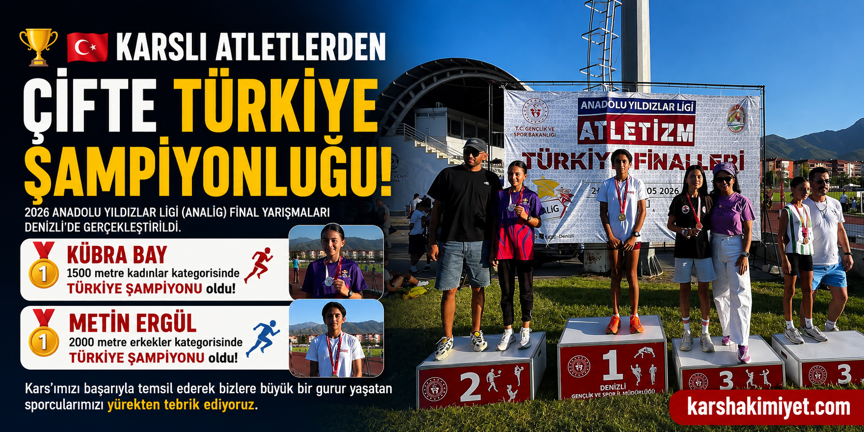 Karslı Atletlerden Çifte Türkiye Şampiyonluğu