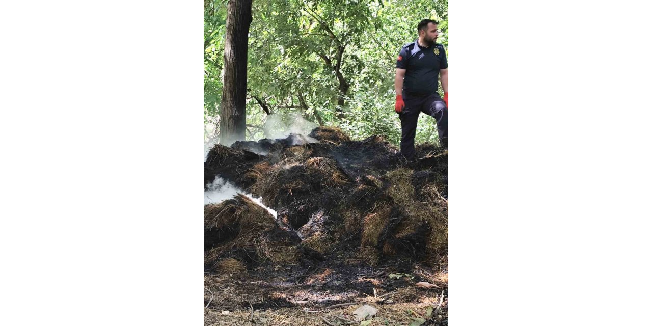 Hakkâri’de 400 balya ot yanarak kullanılamaz hale geldi