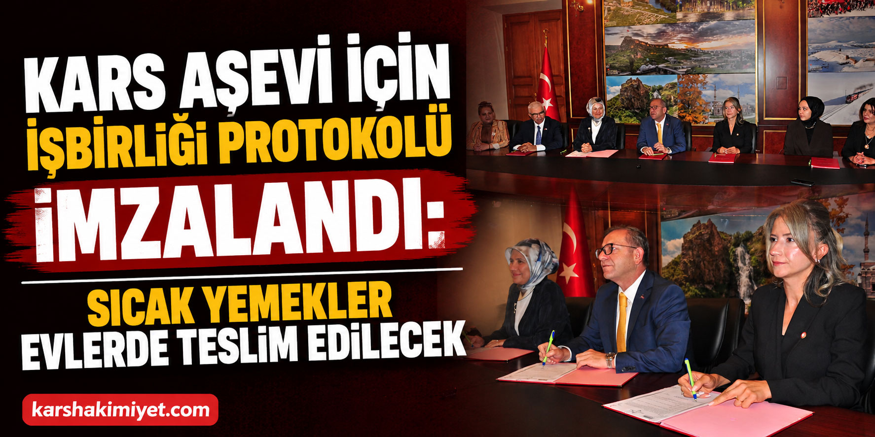 Kars Aşevi İçin İşbirliği Protokolü İmzalandı: Sıcak Yemekler Evlerde Teslim Edilecek