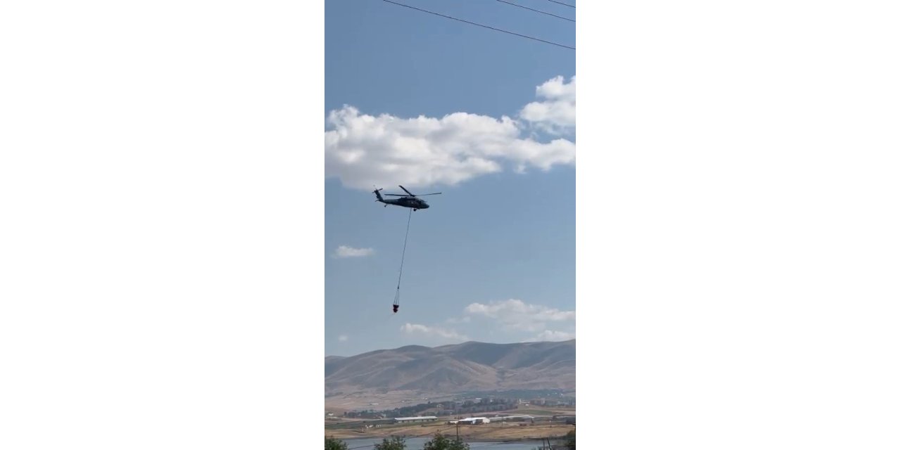 Elazığ’daki orman yangınına havadan müdahale başladı