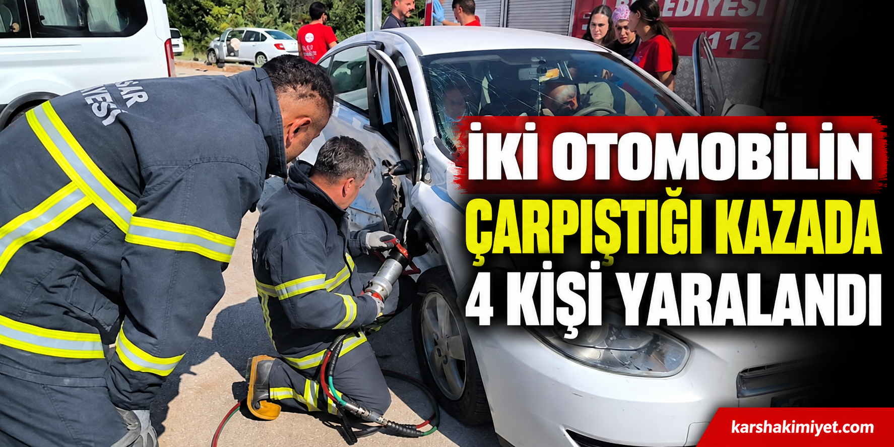 İki otomobilin çarpıştığı kazada 4 kişi yaralandı