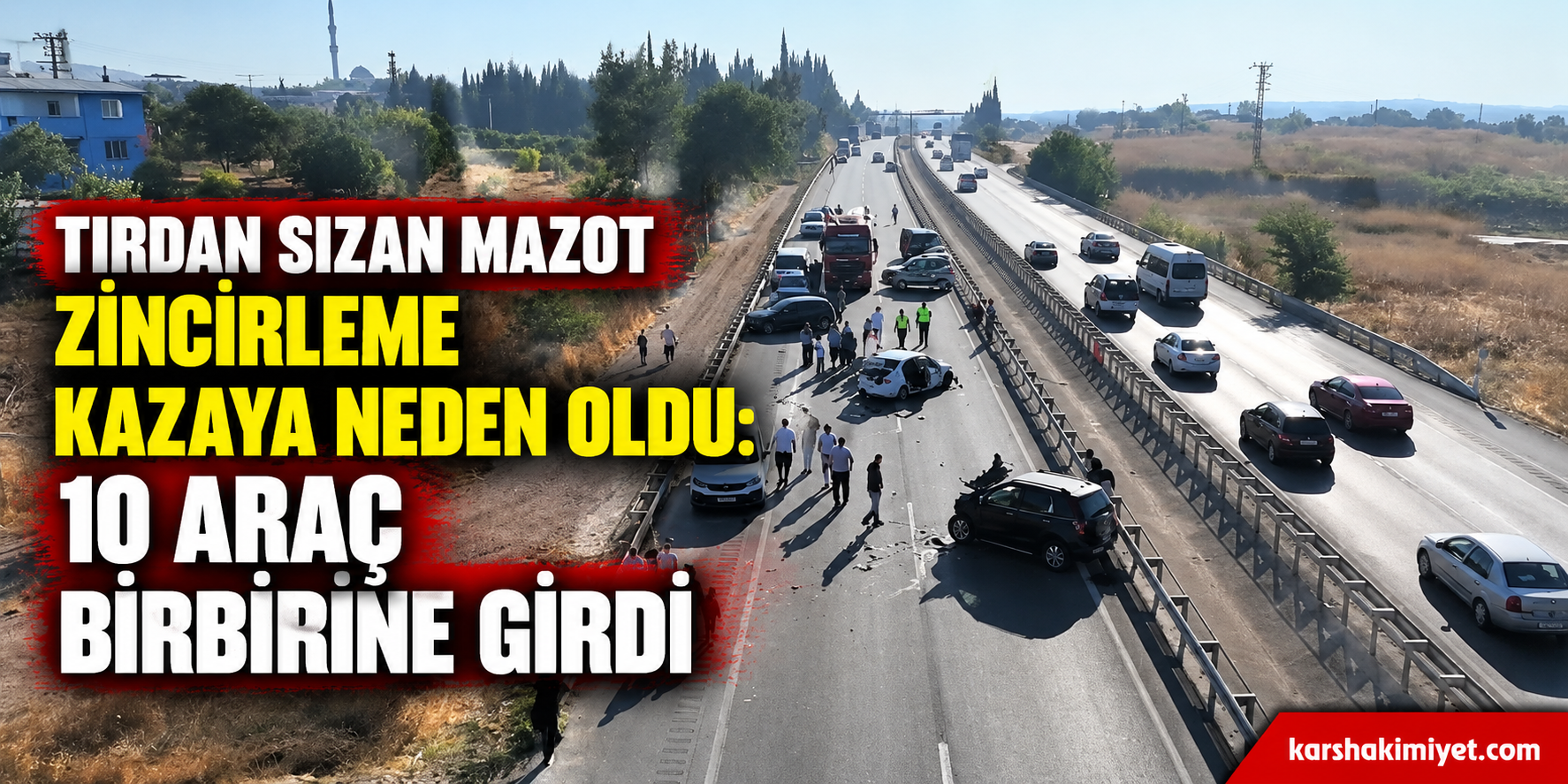 Mazot Yolu Buz Pistine Çevirdi: 10 Araç Kazaya Karıştı