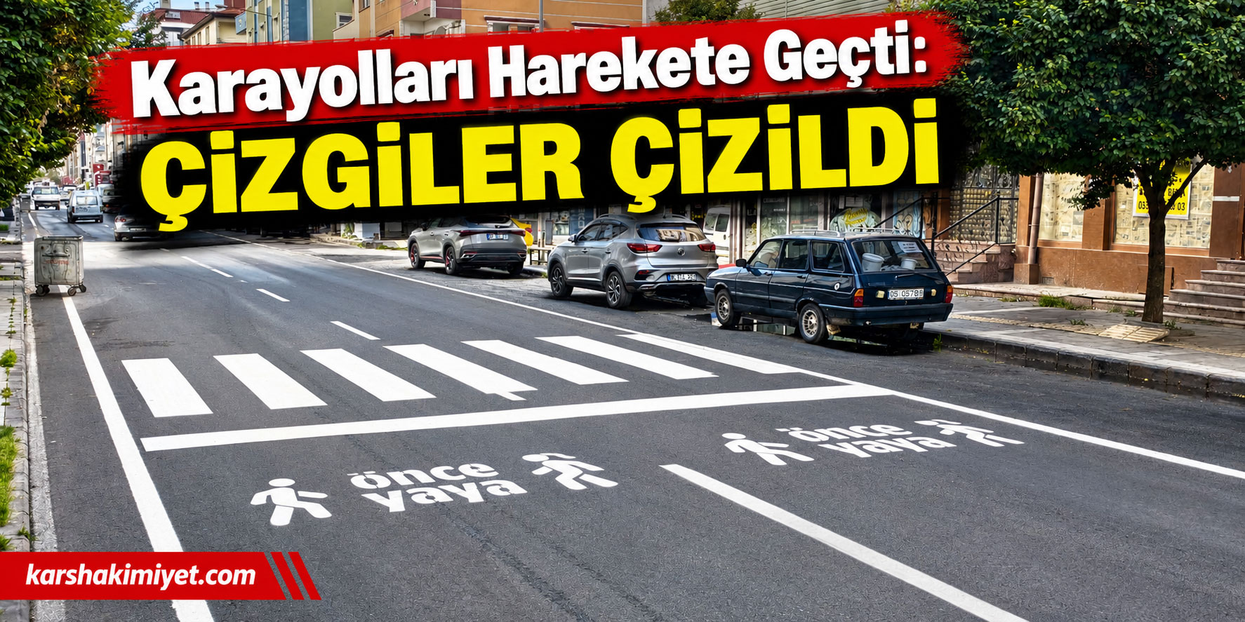 Karayolları Harekete Geçti: Yaya Geçidi Çizgileri Çizildi