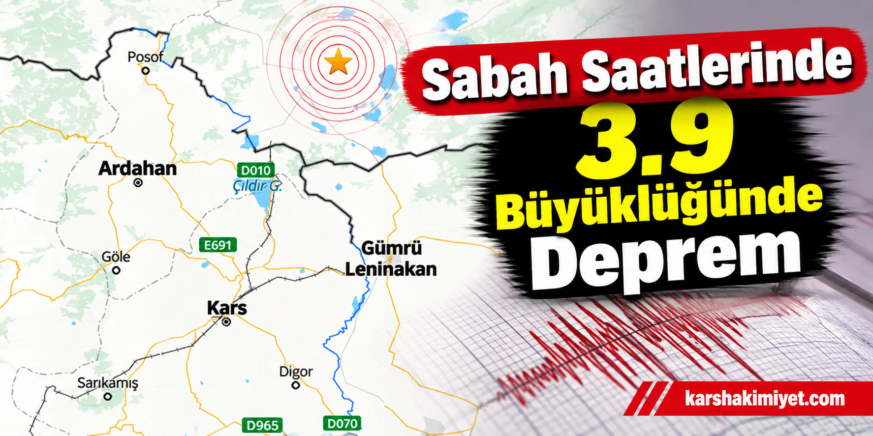 Sabah Saatlerinde 3.9 Büyüklüğünde Deprem