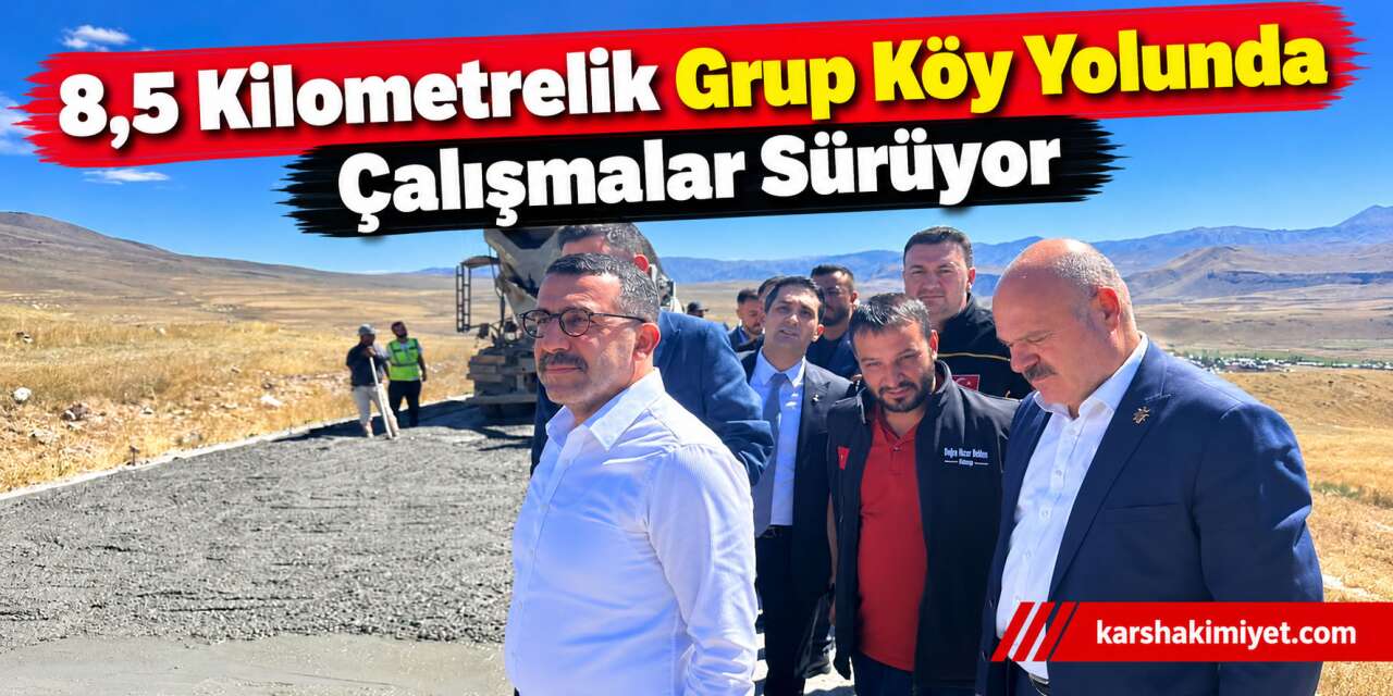 8,5 Kilometrelik Grup Köy Yolunda Çalışmalar Sürüyor
