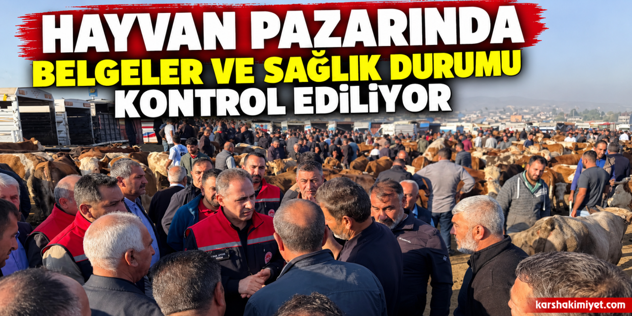 Hayvan Pazarında Belgeler ve Sağlık Durumu Kontrol Ediliyor