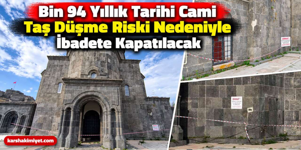 Bin 94 Yıllık Tarihi Cami Taş Düşme Riski Nedeniyle İbadete Kapatılacak