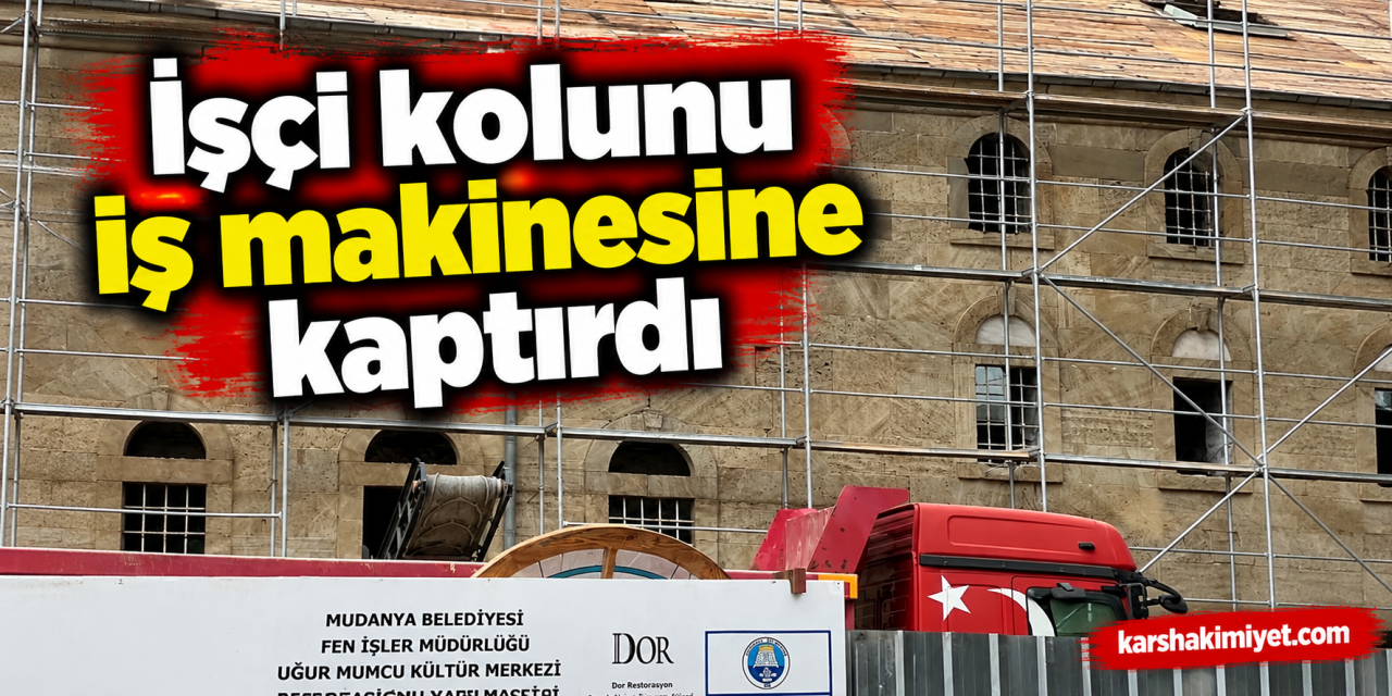 İşçi kolunu iş makinesine kaptırdı