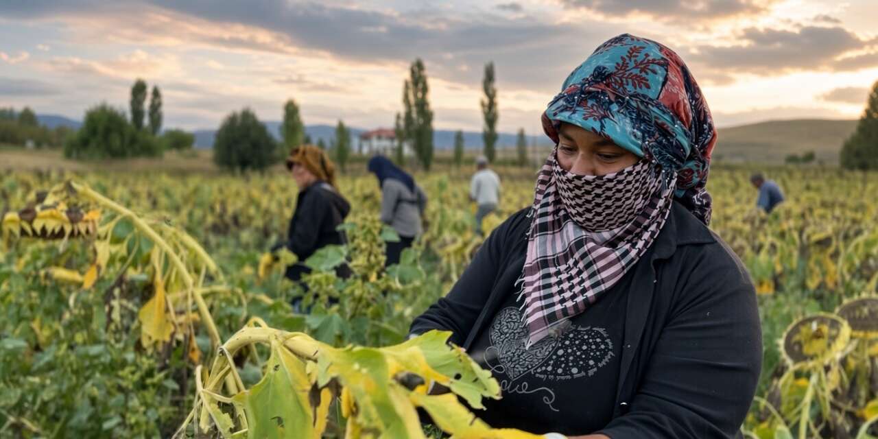 Çayırlı’da ayçiçeği tarlalarında hasat mesaisi