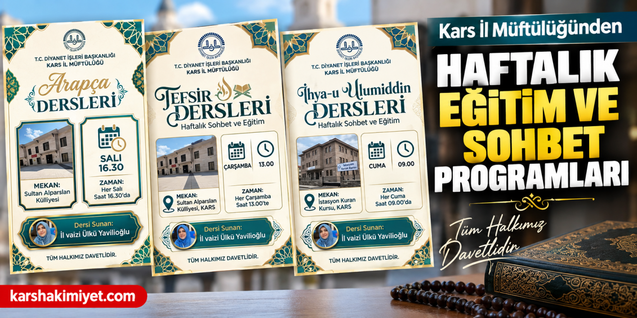 İl Müftülüğünden Haftalık Eğitim ve Sohbet Programları