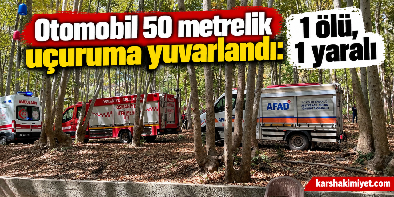Otomobil 50 metrelik uçuruma yuvarlandı: 1 ölü, 1 yaralı
