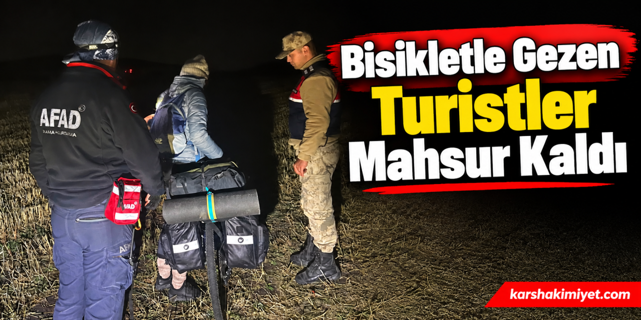 Bisikletle Gezen Turistler Mahsur Kaldı