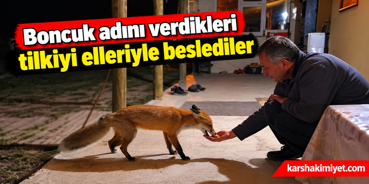 Boncuk adını verdikleri tilkiyi elleriyle beslediler
