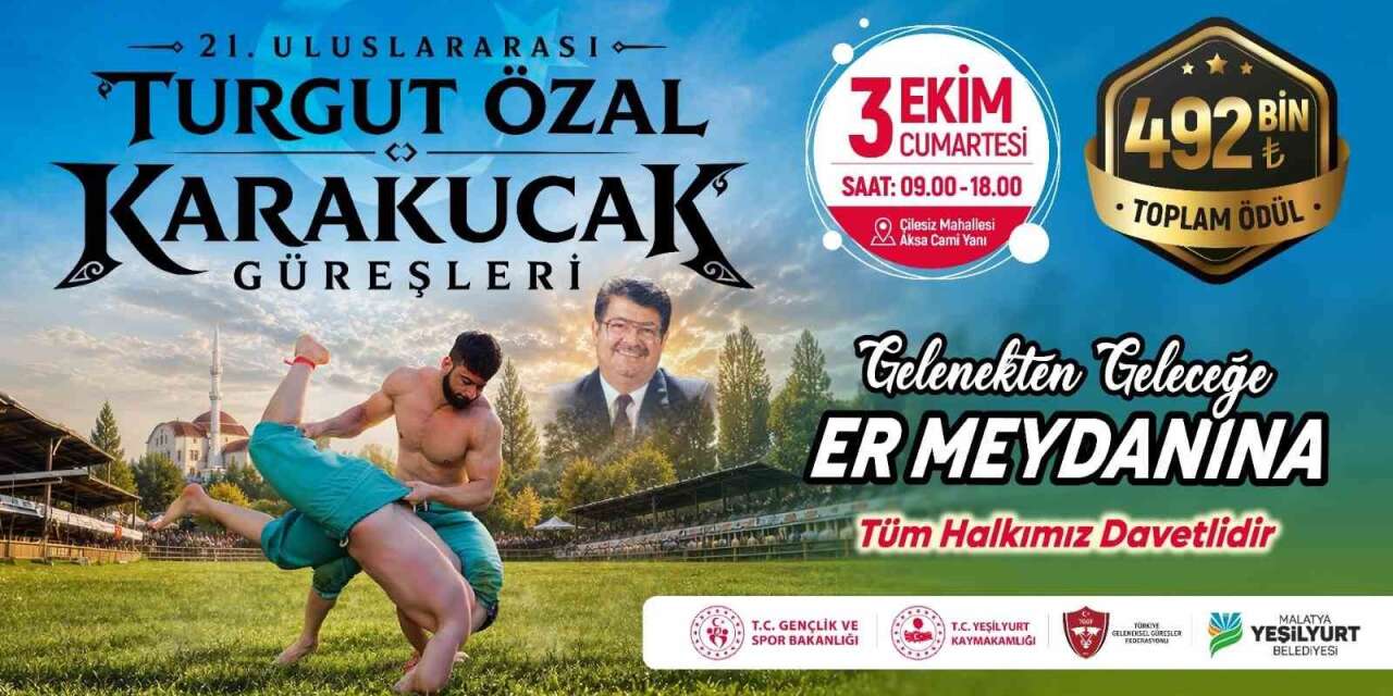 21. Uluslararası Turgut Özal Karakucak Güreşleri 3 ekimde düzenlenecek