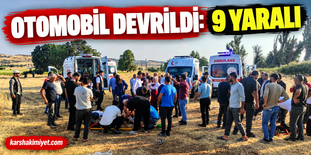 Otomobil devrildi: 9 yaralı