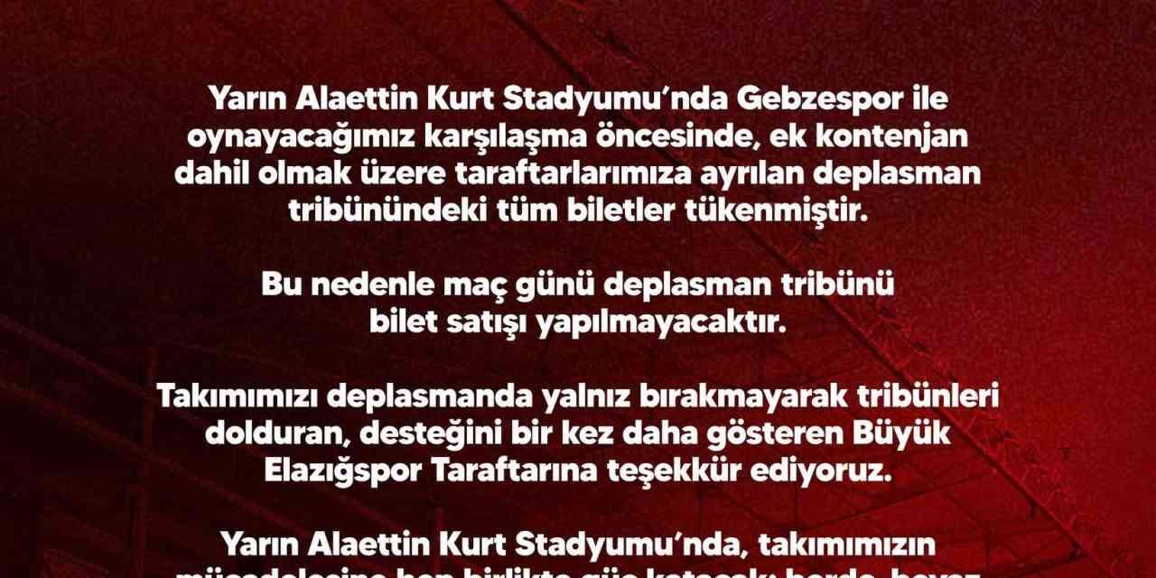Elazığspor, deplasmanda kapalı gişe