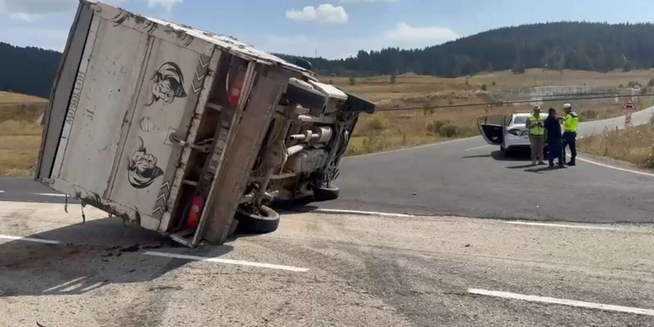 Sarıkamış’ta hayvan yüklü kamyonet devrildi: 3 büyükbaş telef oldu