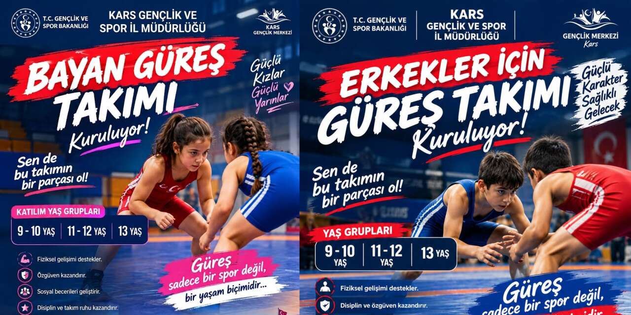 Kars’ta Kız ve Erkek Çocuklar İçin Güreş Takımları Kuruluyor