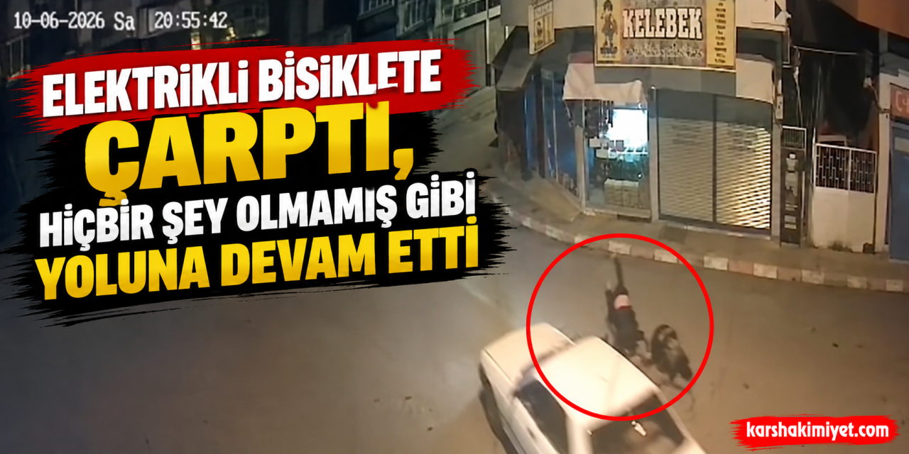 Elektrikli bisiklete çarptı, hiçbir şey olmamış gibi yoluna devam etti
