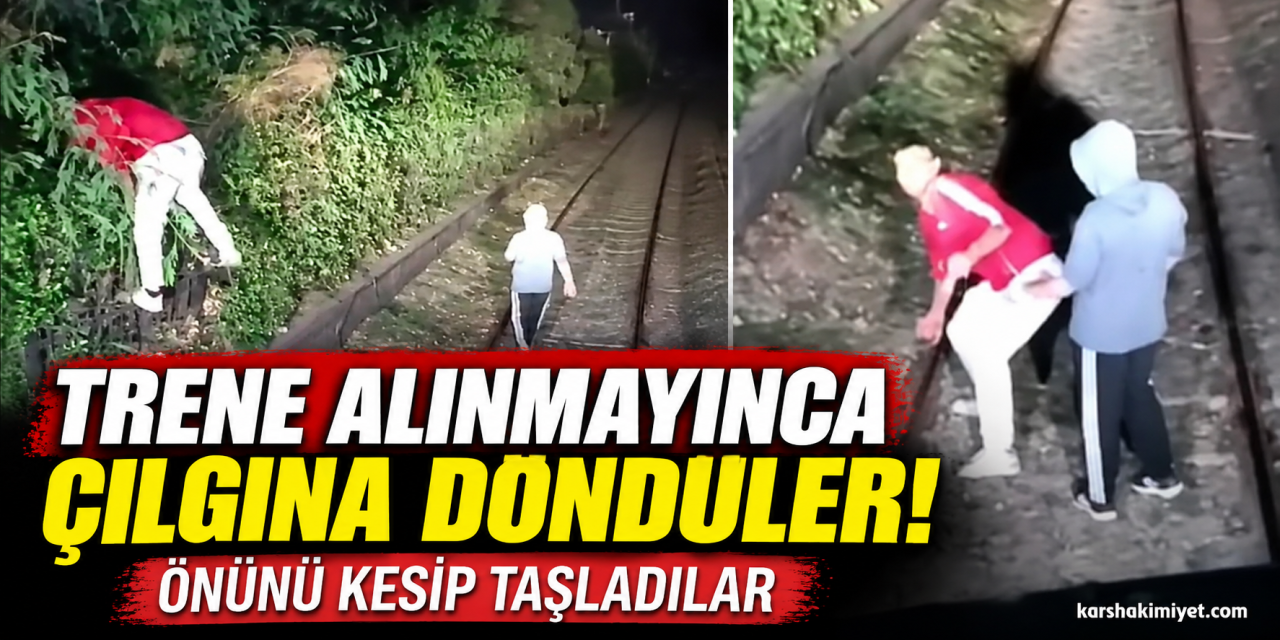 Trene Alınmayınca Çılgına Döndüler! Önünü Kesip Taşladılar