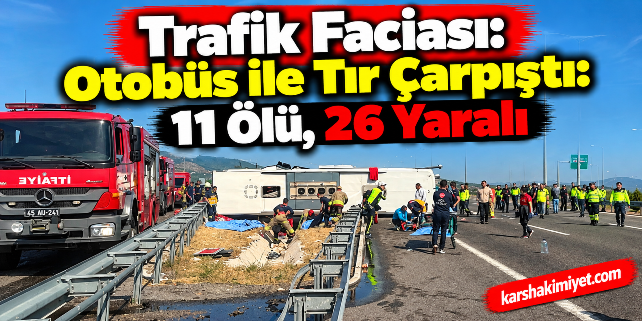 Trafik Faciası: Otobüs ile Tır Çarpıştı: 11 Ölü, 26 Yaralı
