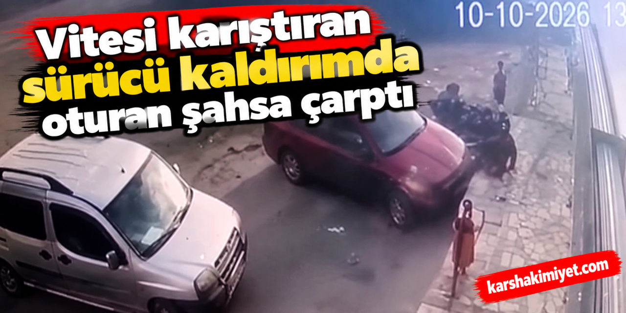 Vitesi karıştıran sürücü kaldırımda oturan şahsa çarptı