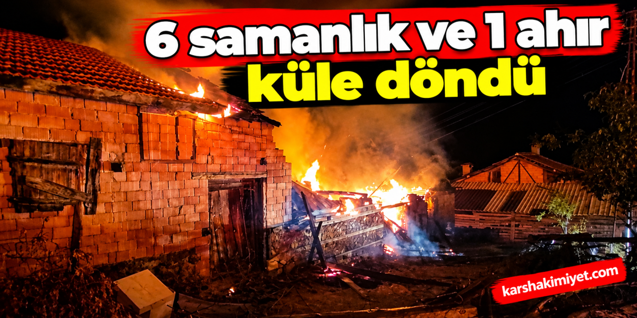 6 samanlık ve 1 ahır küle döndü