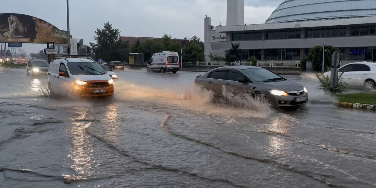 Erzincan’da yağmur etkili oldu, geceyi şimşekler aydınlattı